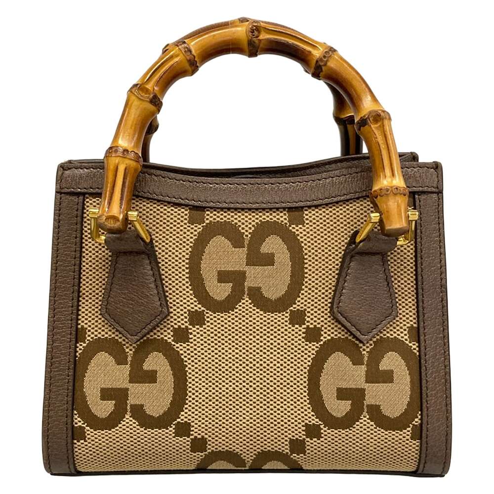 Gucci Diana Mini Tote Bag Tote Bag 655661 Dark Brown Beige Jacquard Leather - Picture 3 of 15